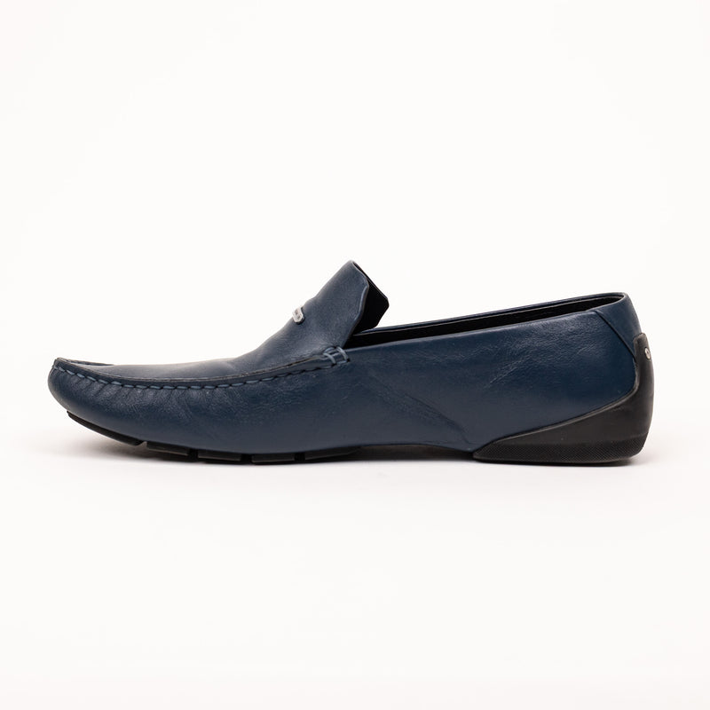 Porche Designs Navy Blue Leather Slip On Loafer 9.5