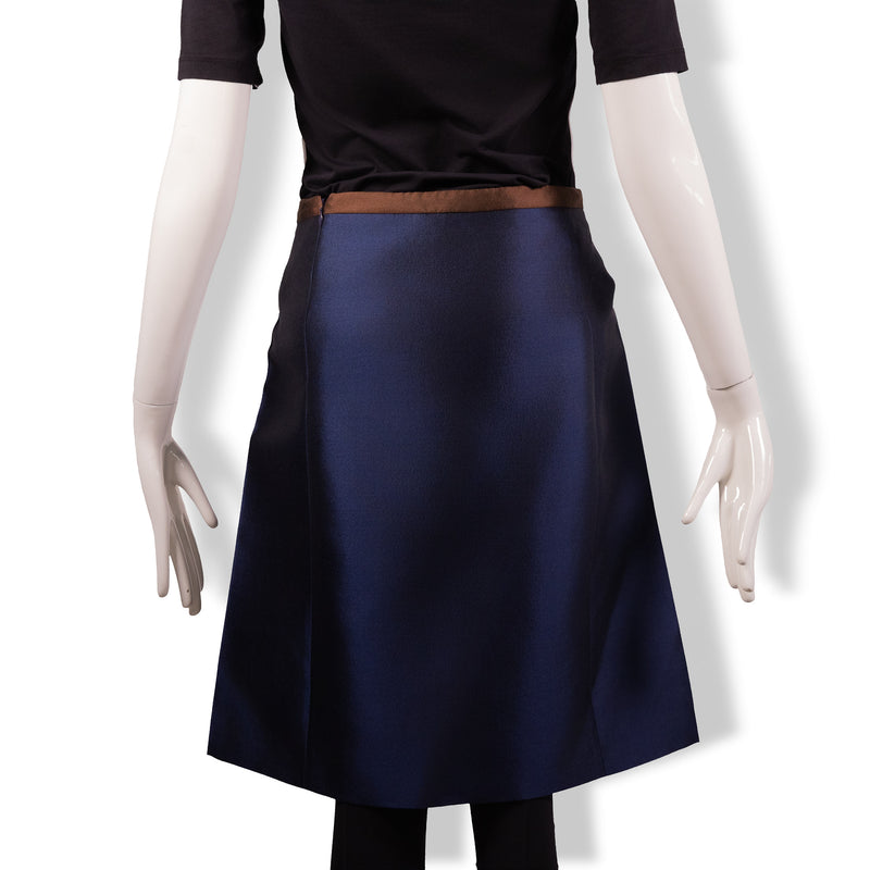 Prada Navy Blue Brown Sequin Skirt Size 46
