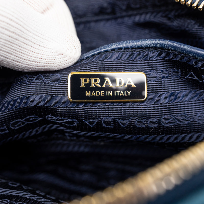 Prada Teal Blue Velvet Camera Crossbody Bag
