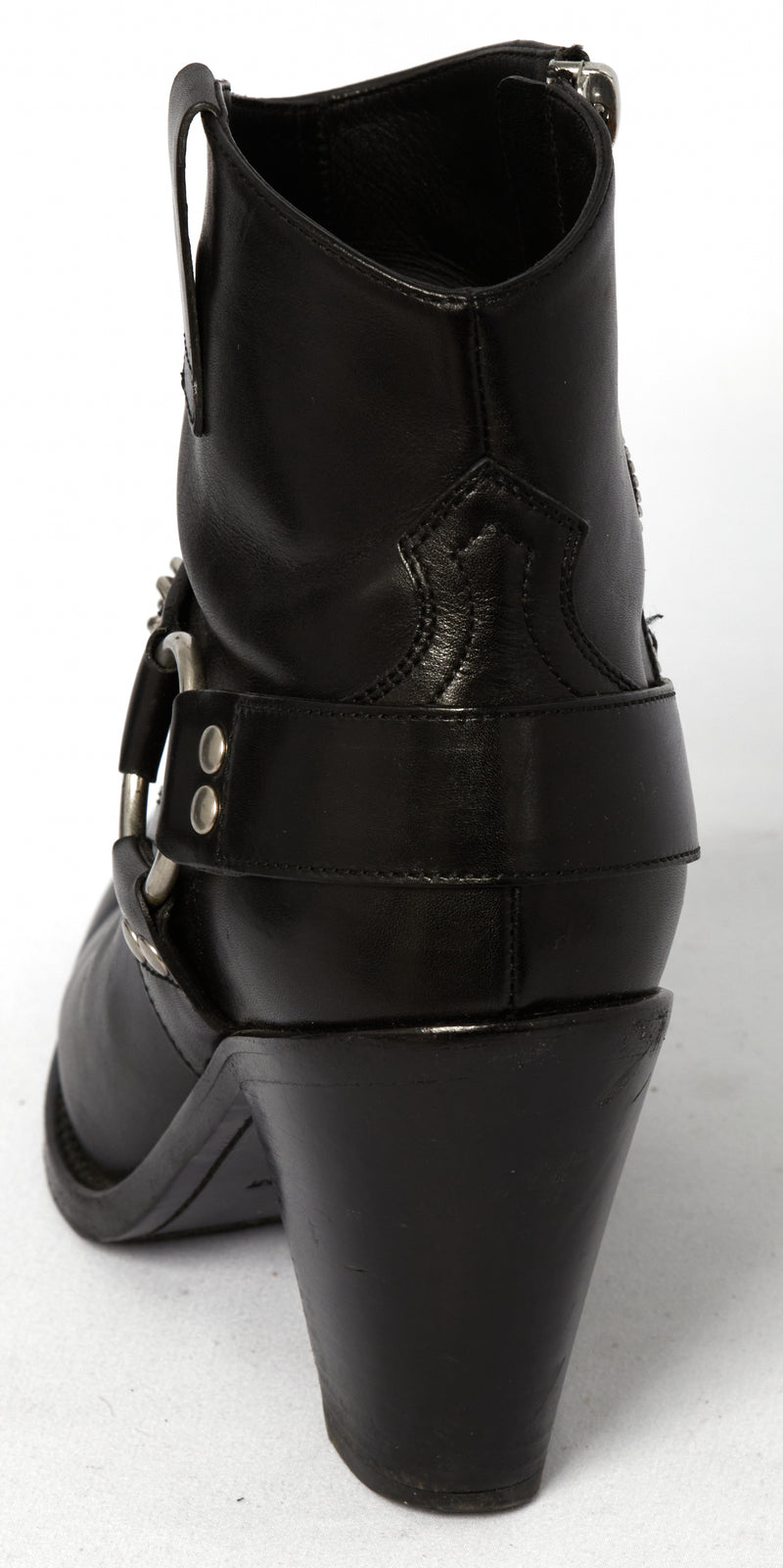 Saint Laurent Black Calfskin Chain Harness Curtis 80 Ankle Boots Size 36