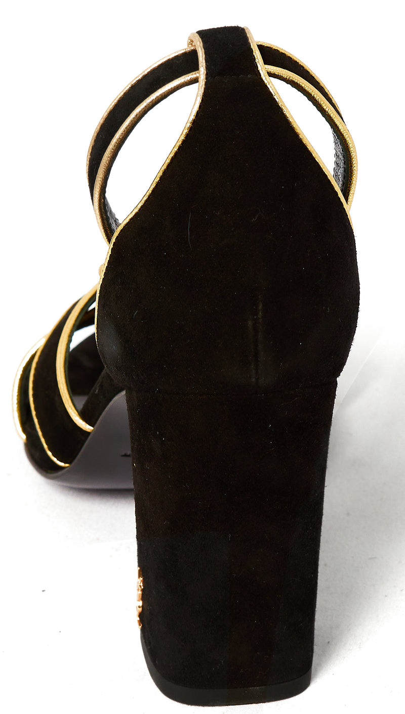 Saint Laurent Black Suede Babies Sandals Size 37.5
