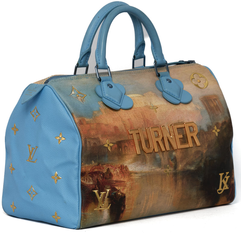 Louis Vuitton Speedy Handbag Limited Edition Jeff Koons Turner Print Canvas 30