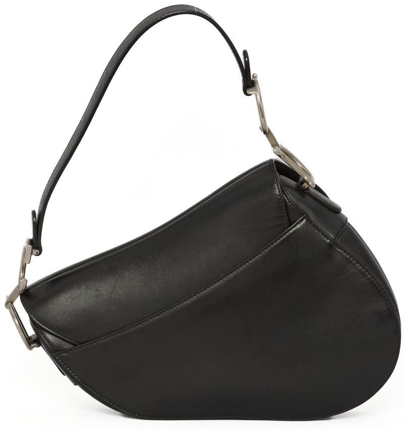 Dior Black Leather Saddle Bag