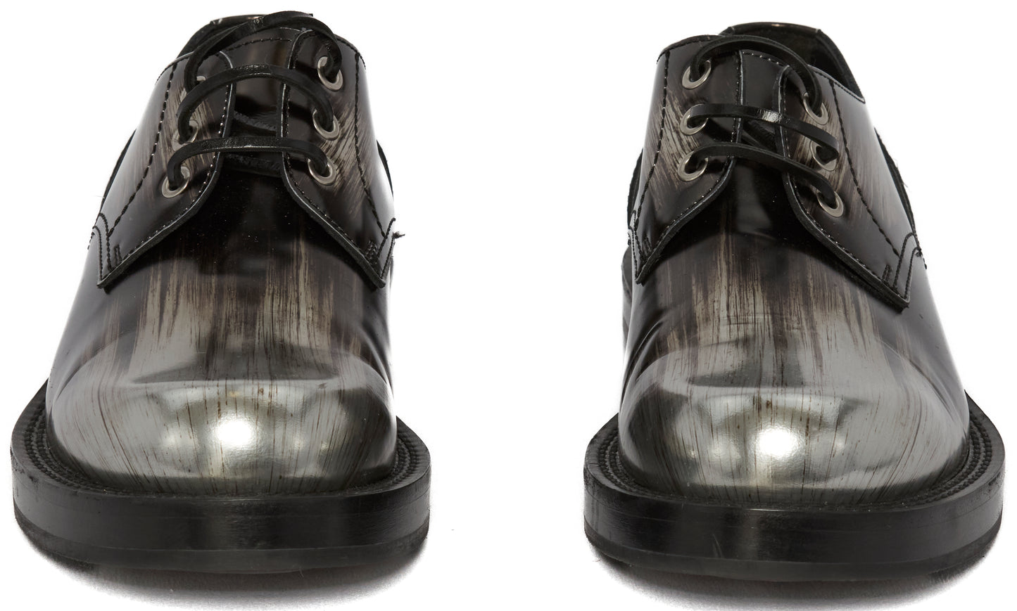 Men's Dior Metallic Silver Leather Loafers Size 40