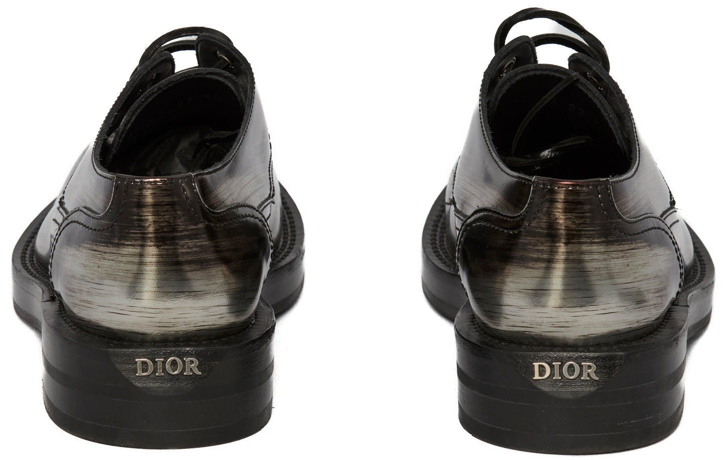 Men's Dior Metallic Silver Leather Loafers Size 40