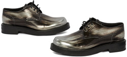 Men's Dior Metallic Silver Leather Loafers Size 40