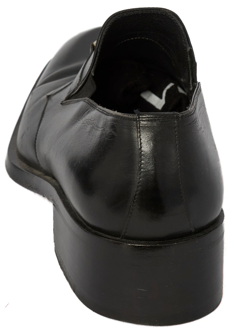 Men's Black Leather Versace Medusa Loafers Size 6.5 Gold Hardware