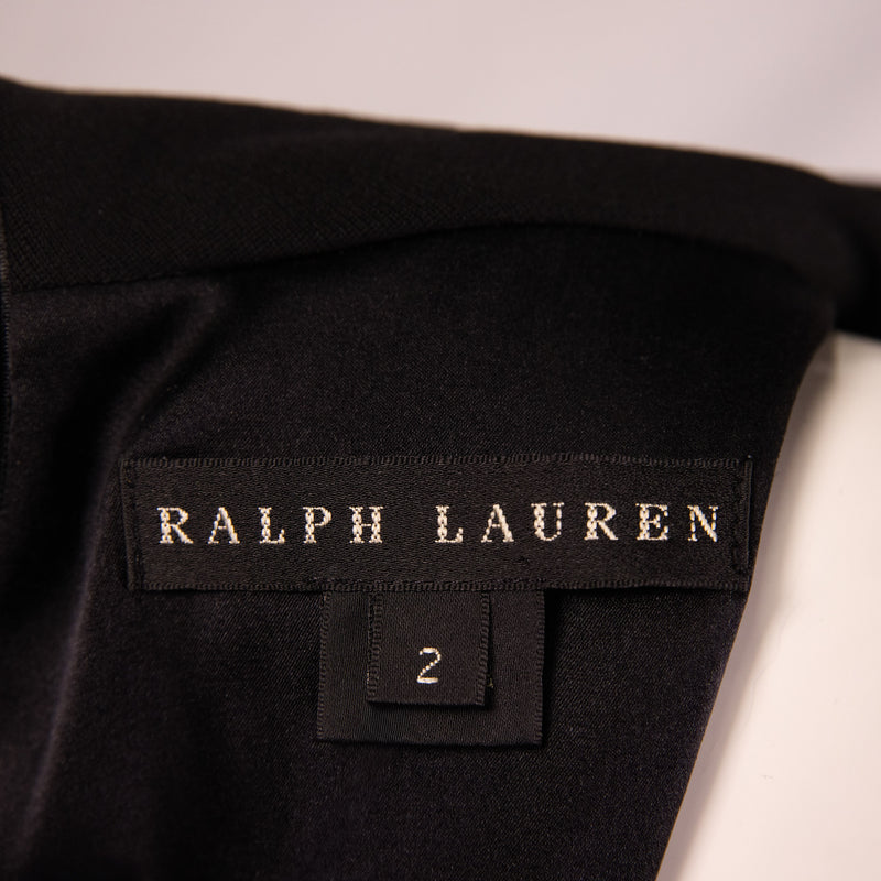 Ralph Lauren Black Cowl Neck A-Line Dress Size 2