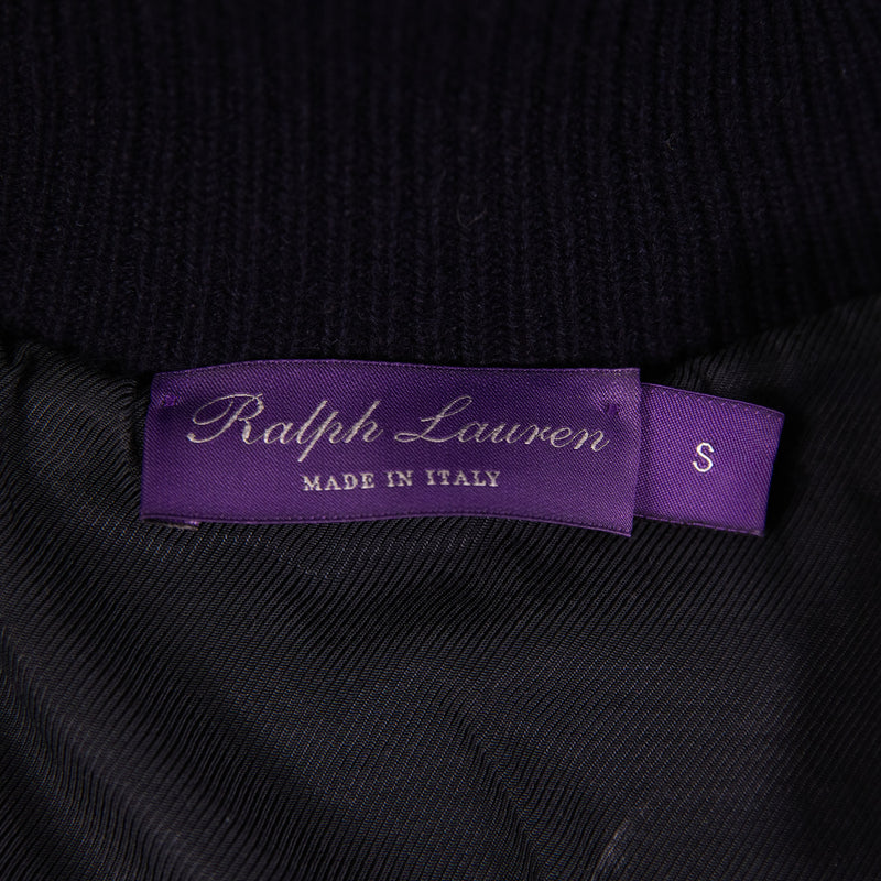 Ralph Lauren Navy Blue Suede Knit Jacket Size S