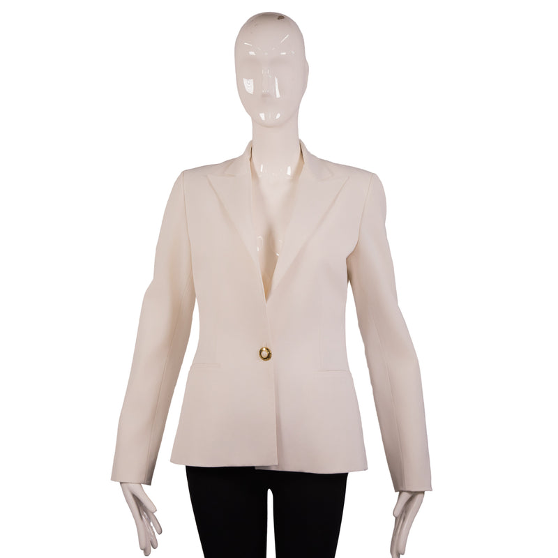 Ralph Lauren Cream One-Button Blazer with Gold Button Size 4