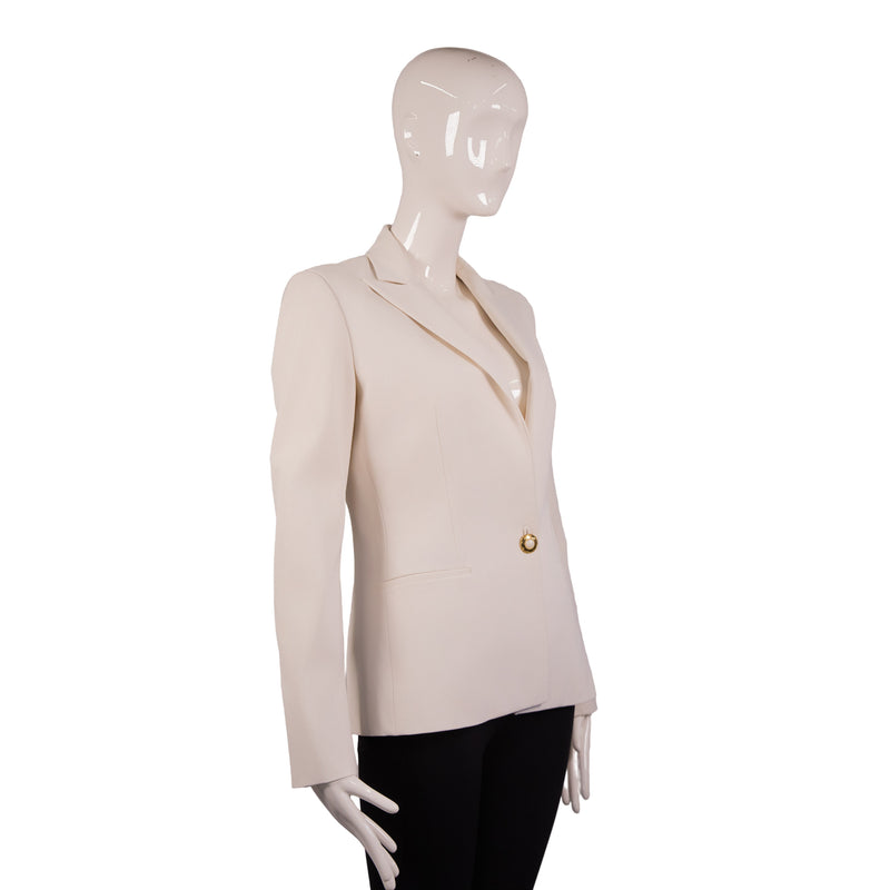 Ralph Lauren Cream One-Button Blazer with Gold Button Size 4