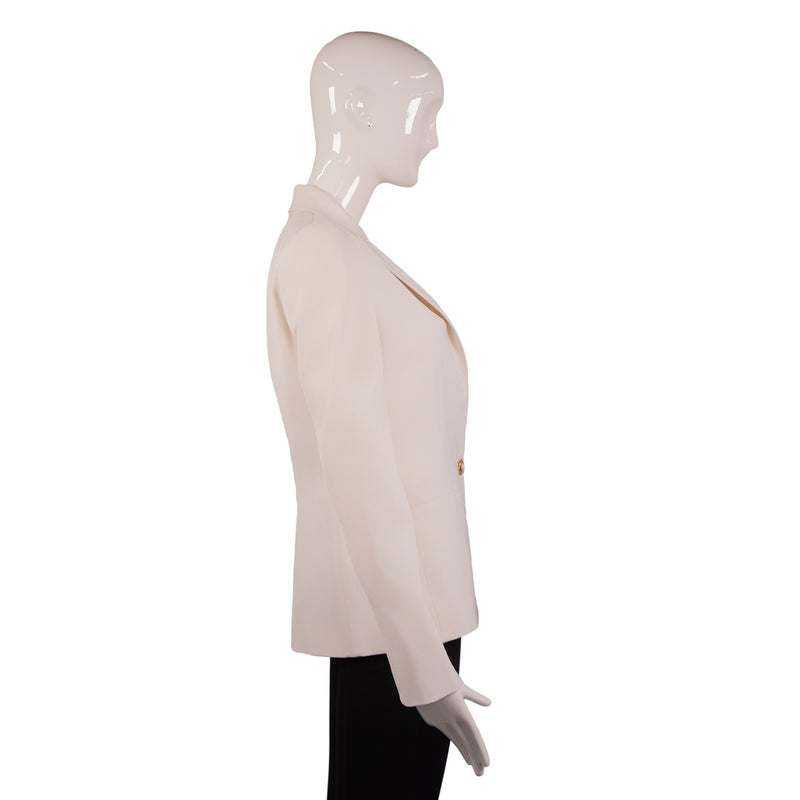 Ralph Lauren Cream One-Button Blazer with Gold Button Size 4