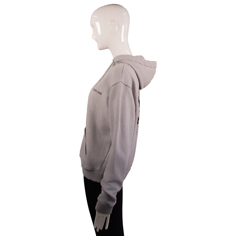 Roberto Cavalli Gray Logo Hoodie Size M