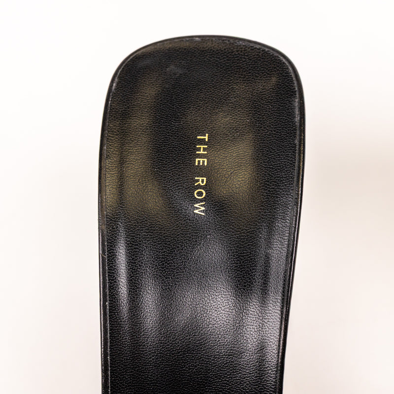 The Row Black Milla Mule Leather Heels Size 40