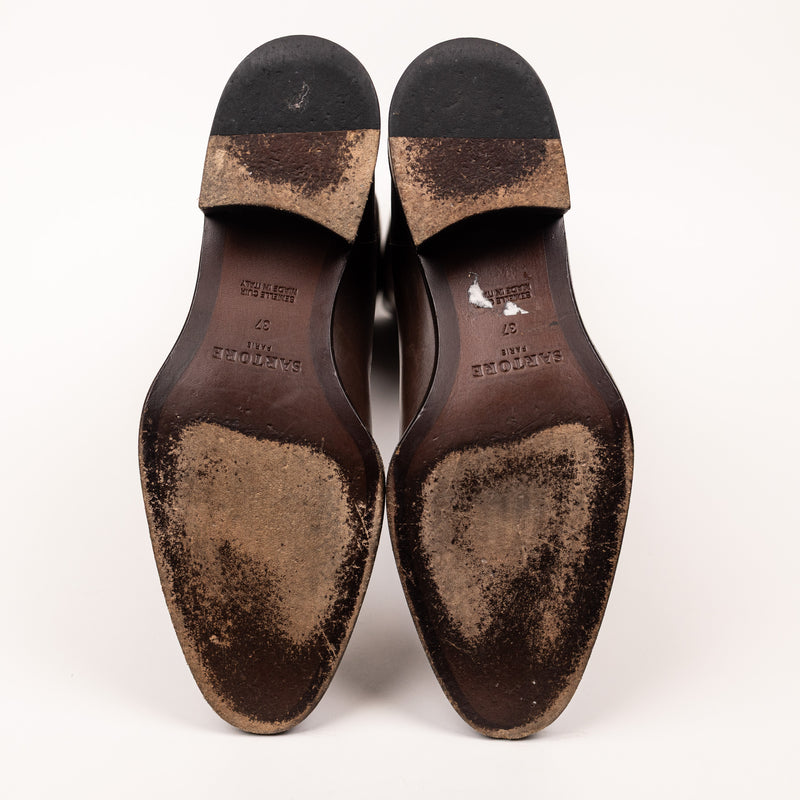 Sartore Brown Leather Knee Boots 37