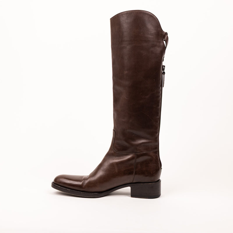 Sartore Brown Leather Knee Boots 37