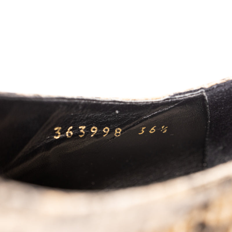 Stella McCartney Tan Wood Animal Print Platform Shoes Size 36.5