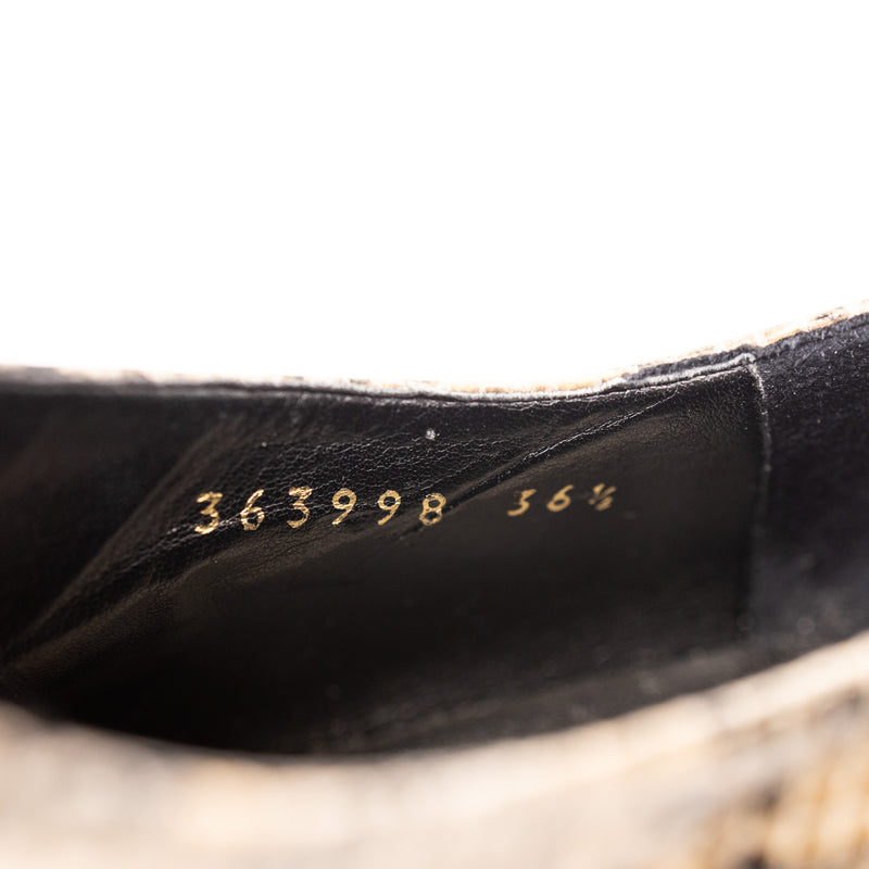 Stella McCartney Tan Wood Animal Print Platform Shoes Size 36.5