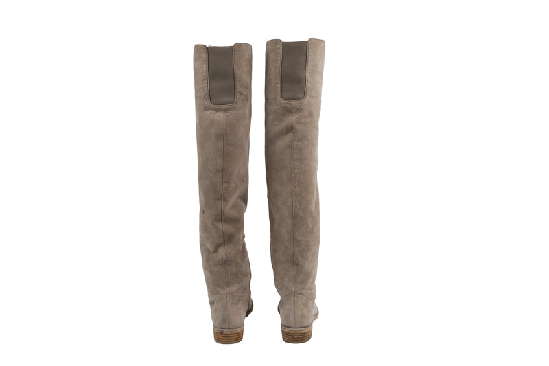 Stuart Weitzman Beige Suede Boots 7.5 – On Que Style display picture 3