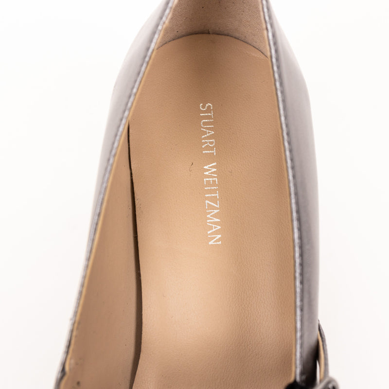 Stuart Weitzman Silver Block Heel Mary Jane Size 7
