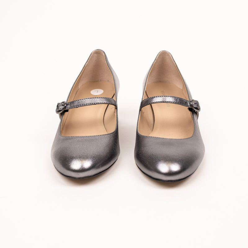 Stuart Weitzman Silver Block Heel Mary Jane Size 7