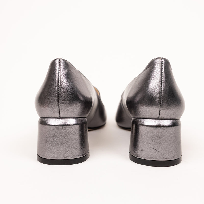 Stuart Weitzman Silver Block Heel Mary Jane Size 7