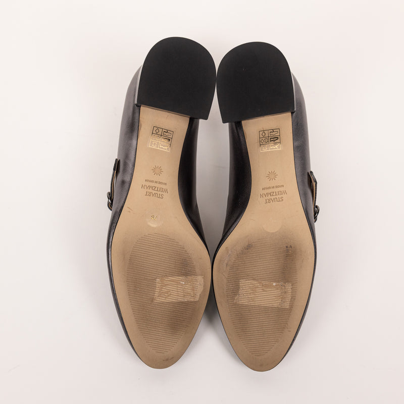 Stuart Weitzman Silver Block Heel Mary Jane Size 7