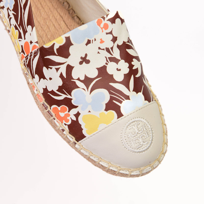 Tory Burch Floral Leather Espadrilles Size 7