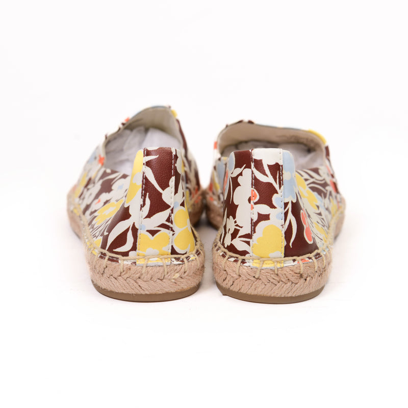 Tory Burch Floral Leather Espadrilles Size 7