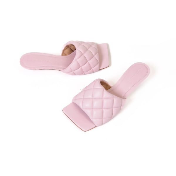 Bottega Veneta Pink Leather Lido Slide Sandals Size 36.5