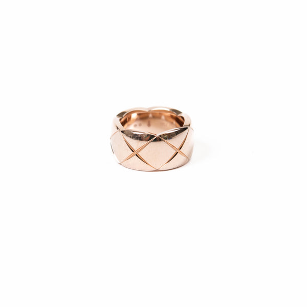 Chanel 18K Rose Gold Coco Crush Ring Large Version Size 7