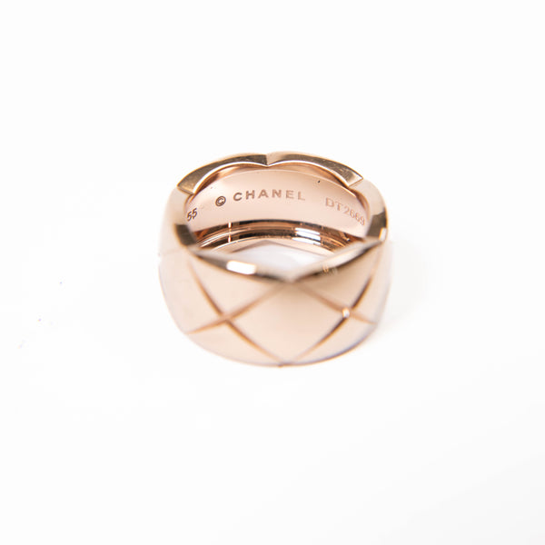 Chanel 18K Rose Gold Coco Crush Ring Large Version Size 7