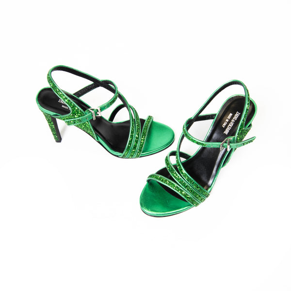 Zadig & Voltaire Green Sequin Heels Size 38
