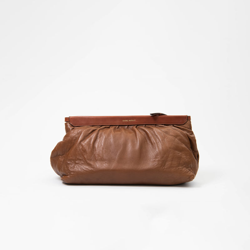 Isabel Marant Brown Tan Leather Luz Zipper Clutch Bag