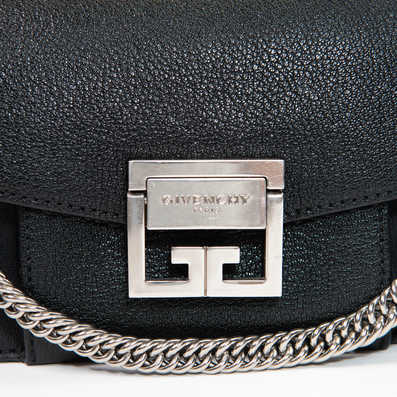 Givenchy Black Leather GV3 Flap Crossbody Bag