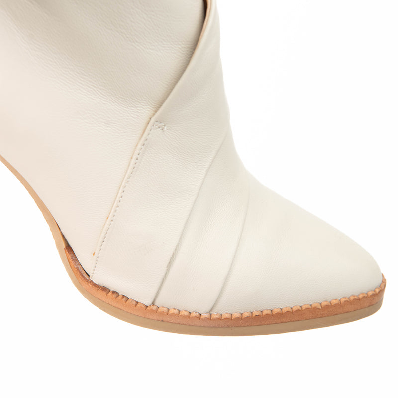 Lolacruz Cream Leather Ankle Boots Size 39