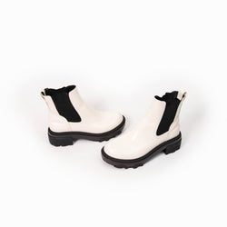 Rag & Bone White Leather Shaye Chelsea Boots Size 38.5