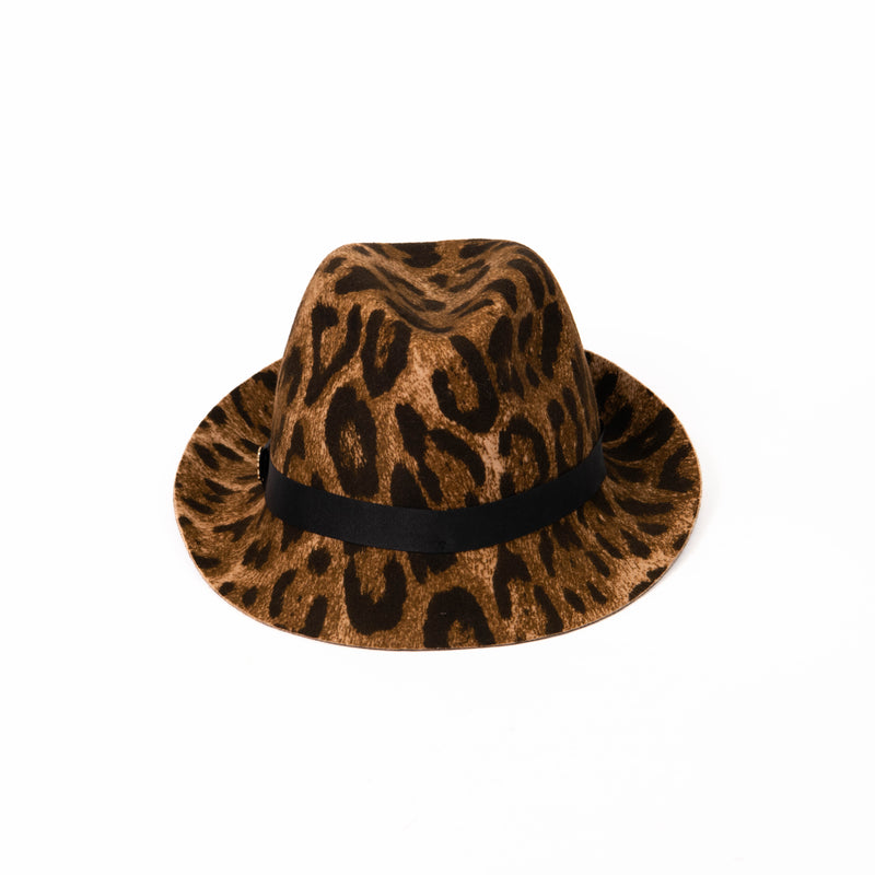 Roberto Cavalli Leopard Print Felt Hat