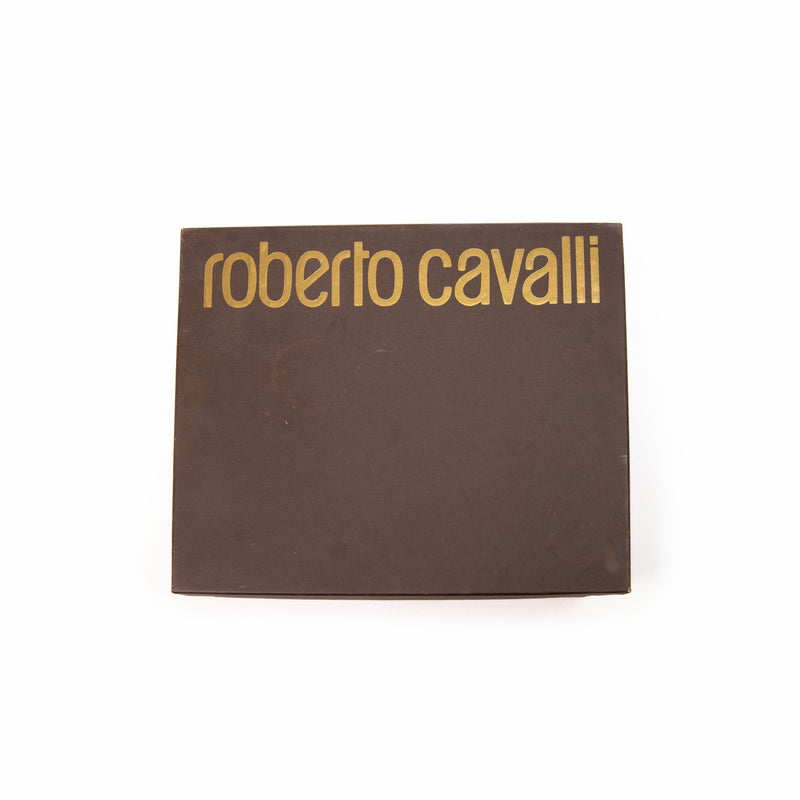 Roberto Cavalli Black Leather & Studs Gladiator Cage Sandals Size 38