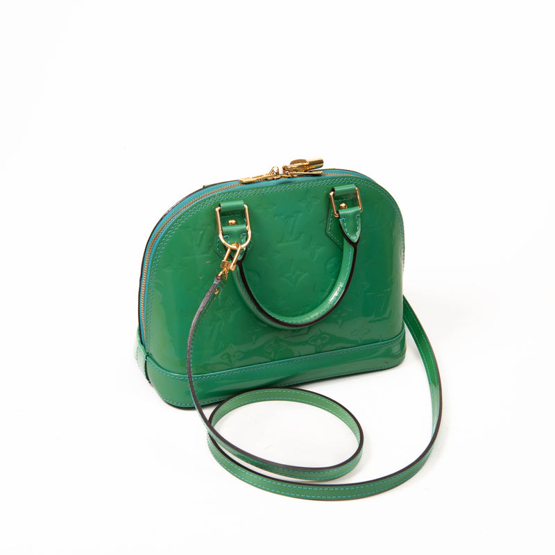 Louis Vuitton Alma BB Minty Green Vernis Monogram Leather Crossbody