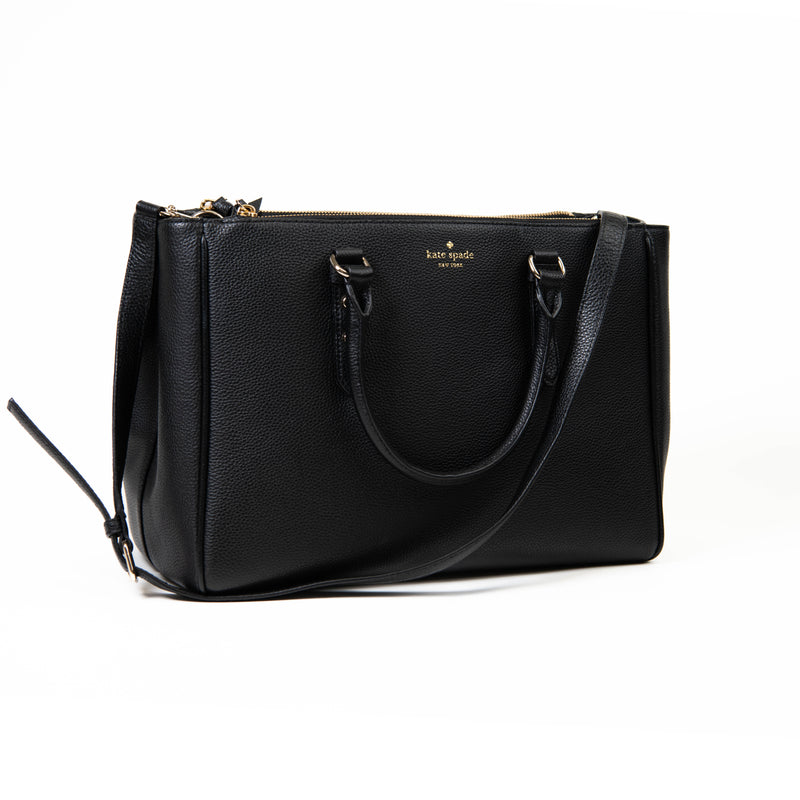 Kate Spade Black Leather Leighann Mulberry Shoulder Bag