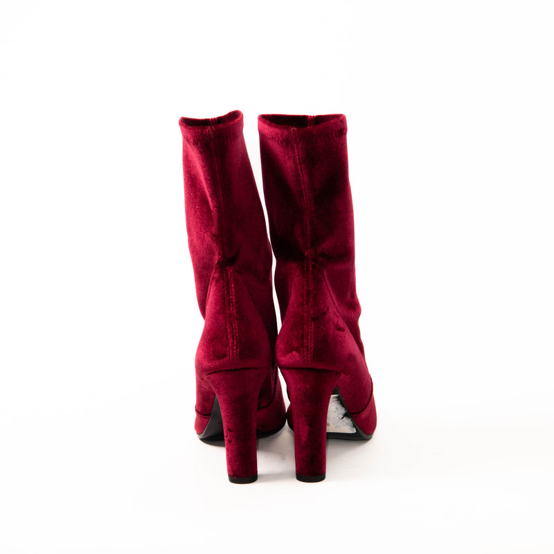 Stuart Weitzman Burgundy Velvet Boots Size 7