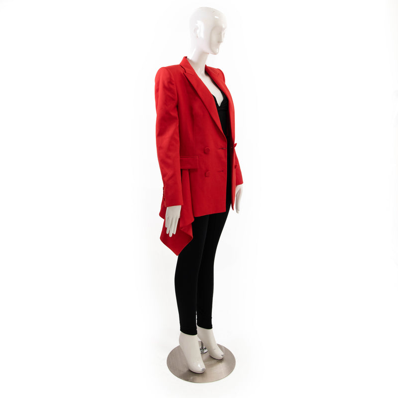 Alexander McQueen Red Wool Double Breasted Blazer Size 42