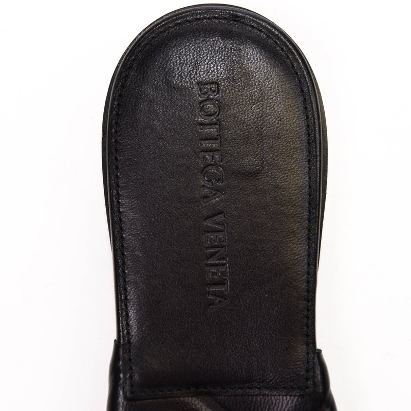 Bottega Veneta Black Leather Slides Size 36.5