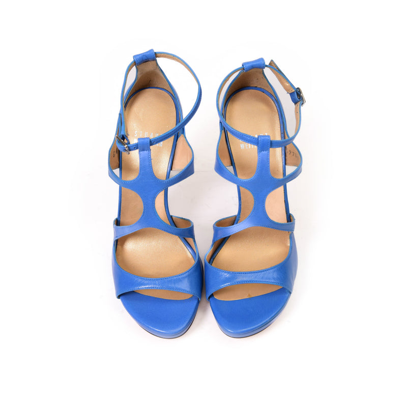 Stuart Weitzman Blue Leather Sandals Size 6
