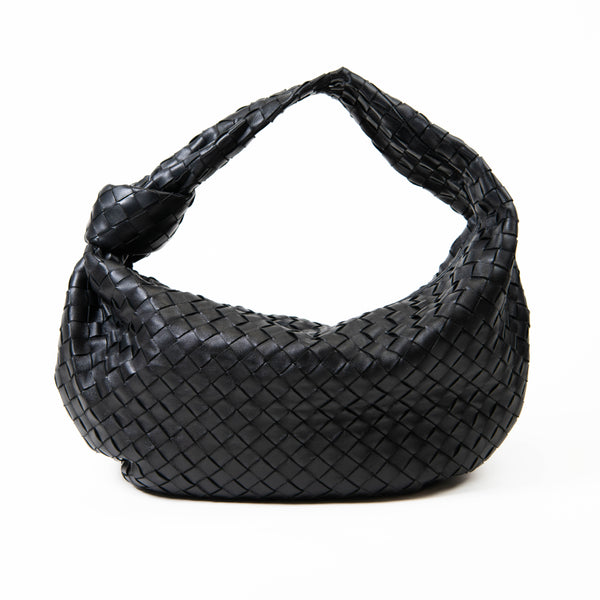 Bottega Veneta Black Nappa Intrecciato Leather Small Jodie Shoulder Bag