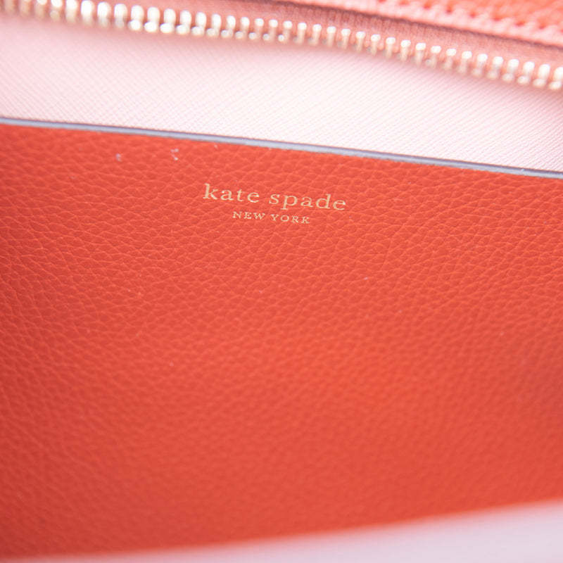 Kate Spade Red Leather Eva Top Zip Medium Satchel