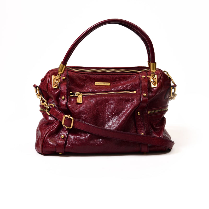 Rebecca Minkoff Burgundy Leather Cupid Shoulder Bag On Que Style