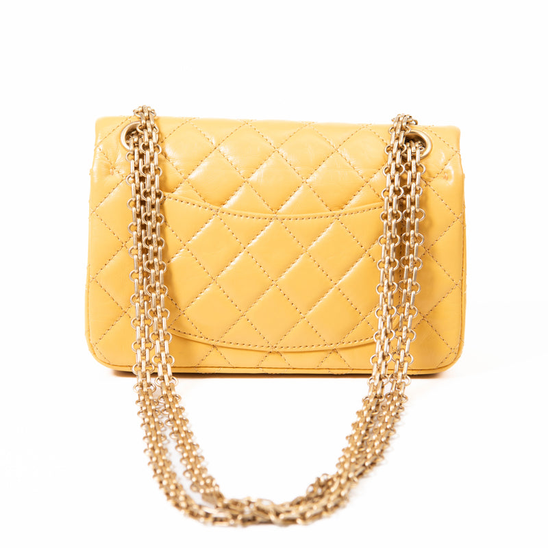 Chanel Yellow Aged Calfskin Quilted 2.55 Reissue Mini Flap
