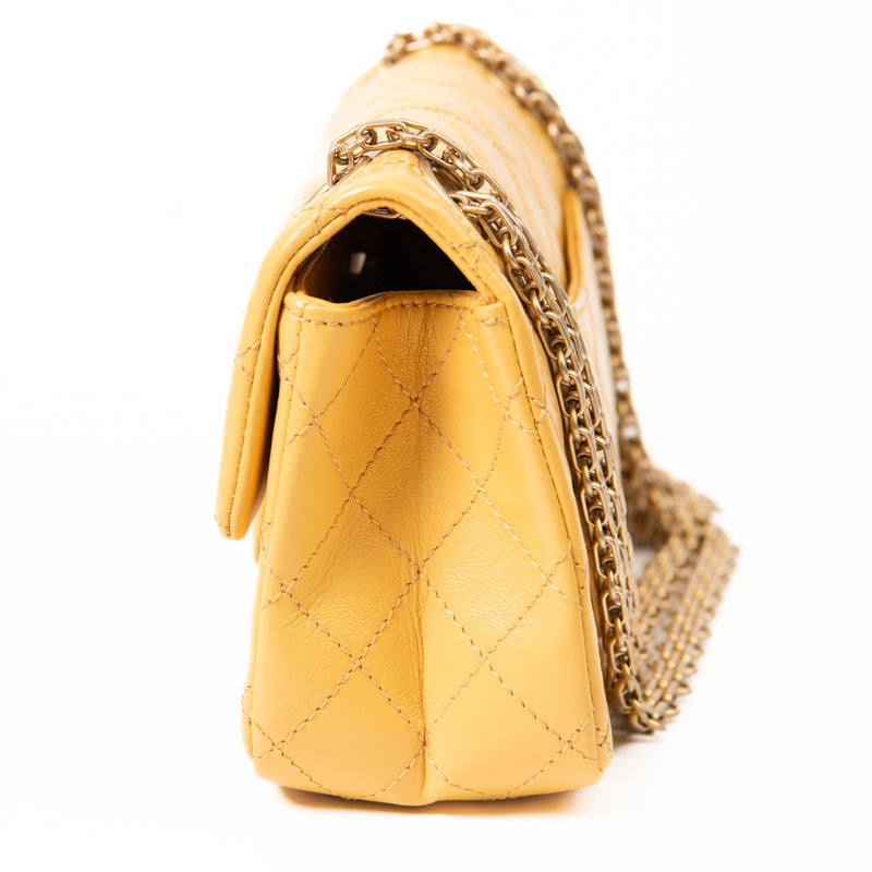 Chanel Yellow Aged Calfskin Quilted 2.55 Reissue Mini Flap